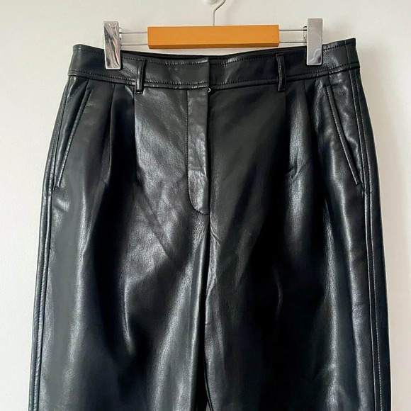 Aritzia Babaton Command High Waisted Vegan Leather Pants Black Size 8 - Picture 6 of 11